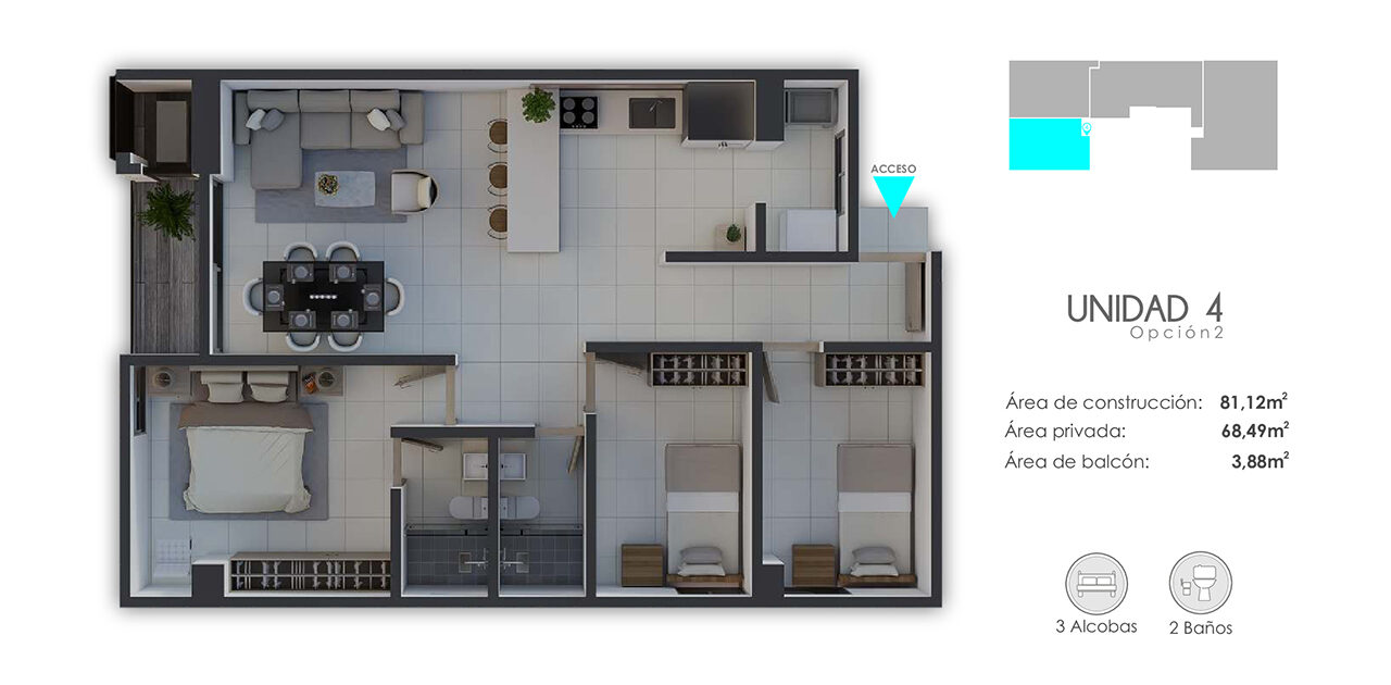 PLANTA TIPO - PISO 3 A