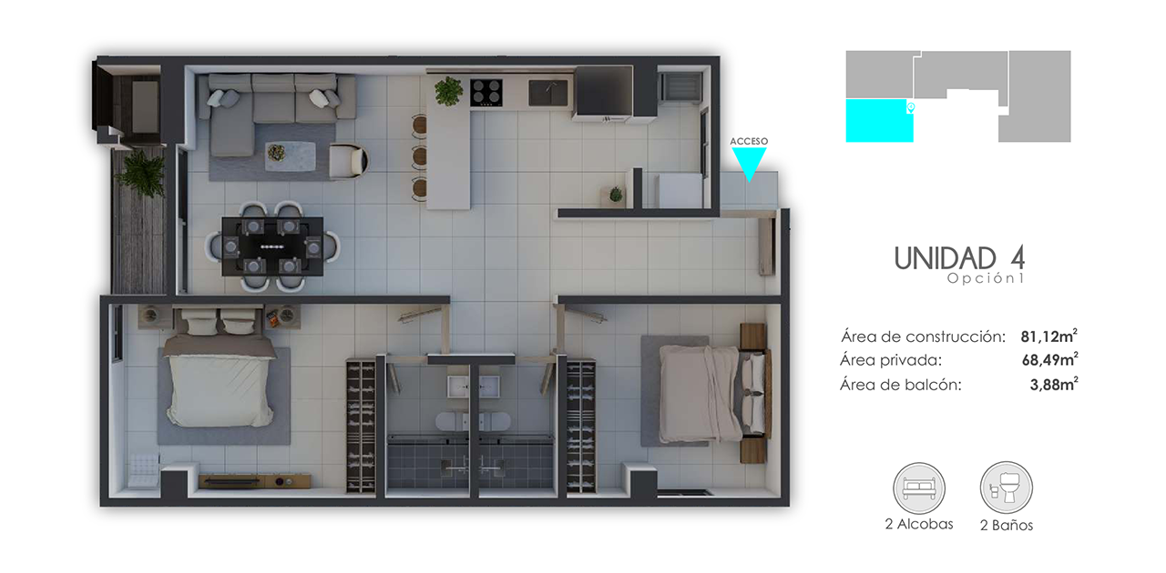 PLANTA TIPO - PISO 3 OPCION4